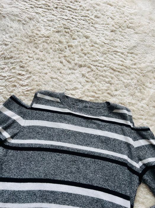 Sweter w paski odkryte ramiona rozmiar S/36 H&M