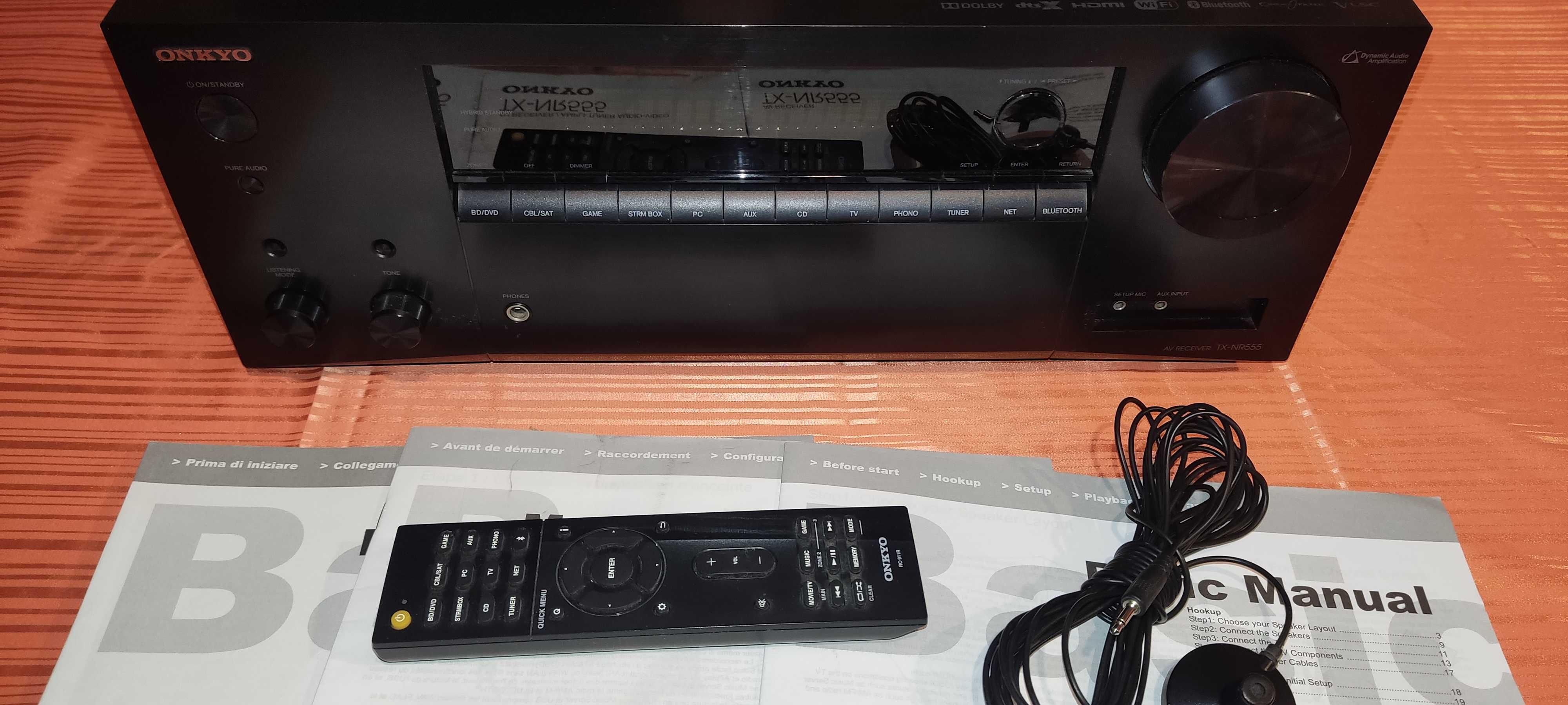 Amplituner 7.2 Onkyo TX-NR555 Wi-Fi BT Atmos Vision Google Chromecast