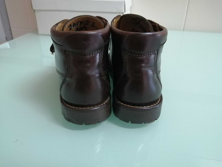 Botas estilo botins, Criança, cor Castanho, tamanho 34, velcro