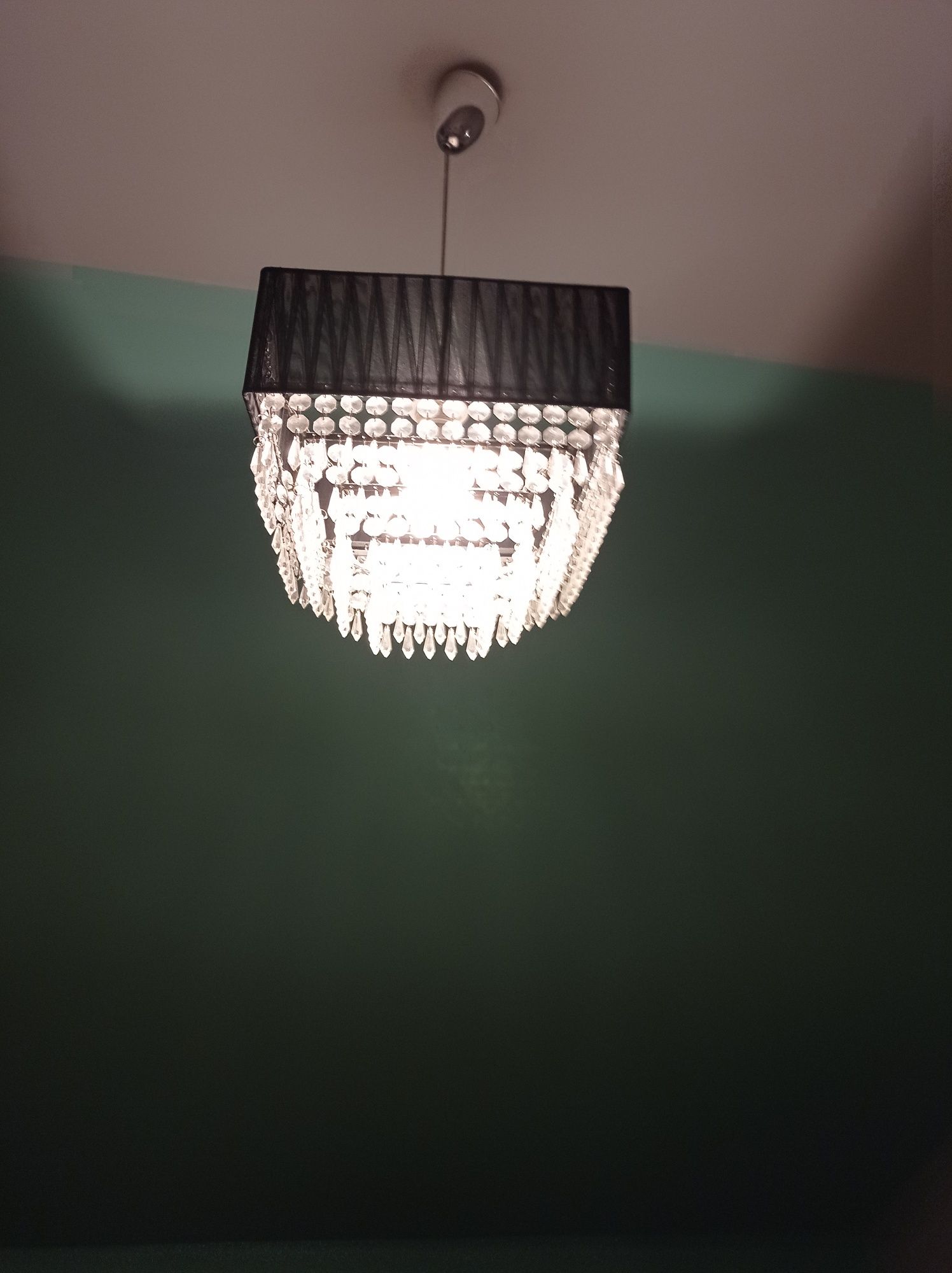 Lampa czarna kryształki Glamour