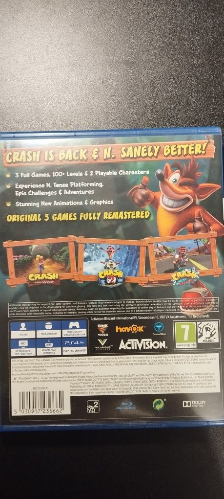 Gra Crash Bandicoot N-Sane Trilogy na Ps4