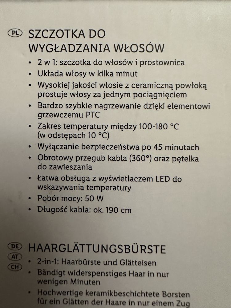 Szczotka prostująca włosy Silver Crest, 50W