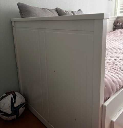 Cama indiv/dupla c/3 gav, branco (Hemnes IKEA) 80/200 + Colchão
