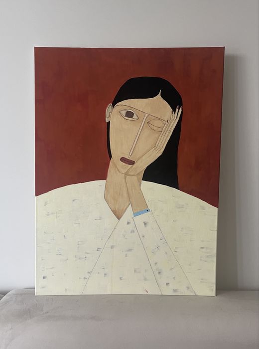 Duży obraz własnoręcznie malowany 60 x 80 cm. Abstrakcyjny obraz