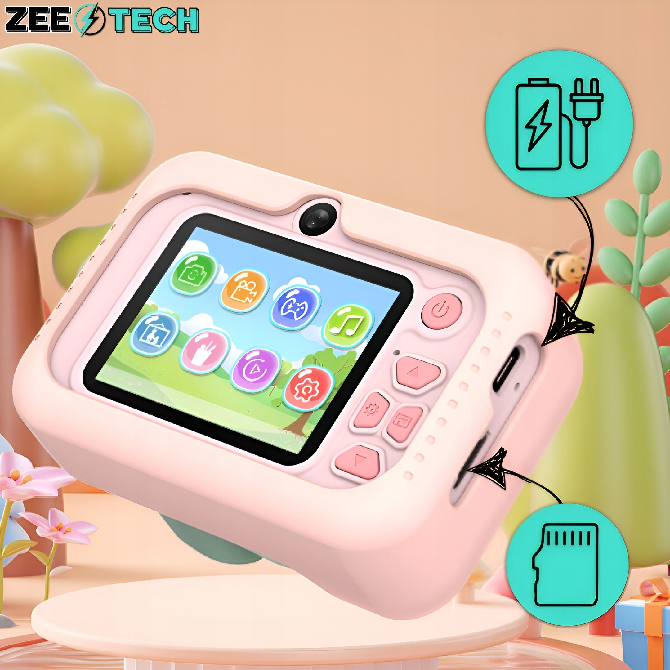 Aparat Cyfrowy Fotograficzny Dla Dzieci 40Mpx Kamera Gry + Karta 32Gb