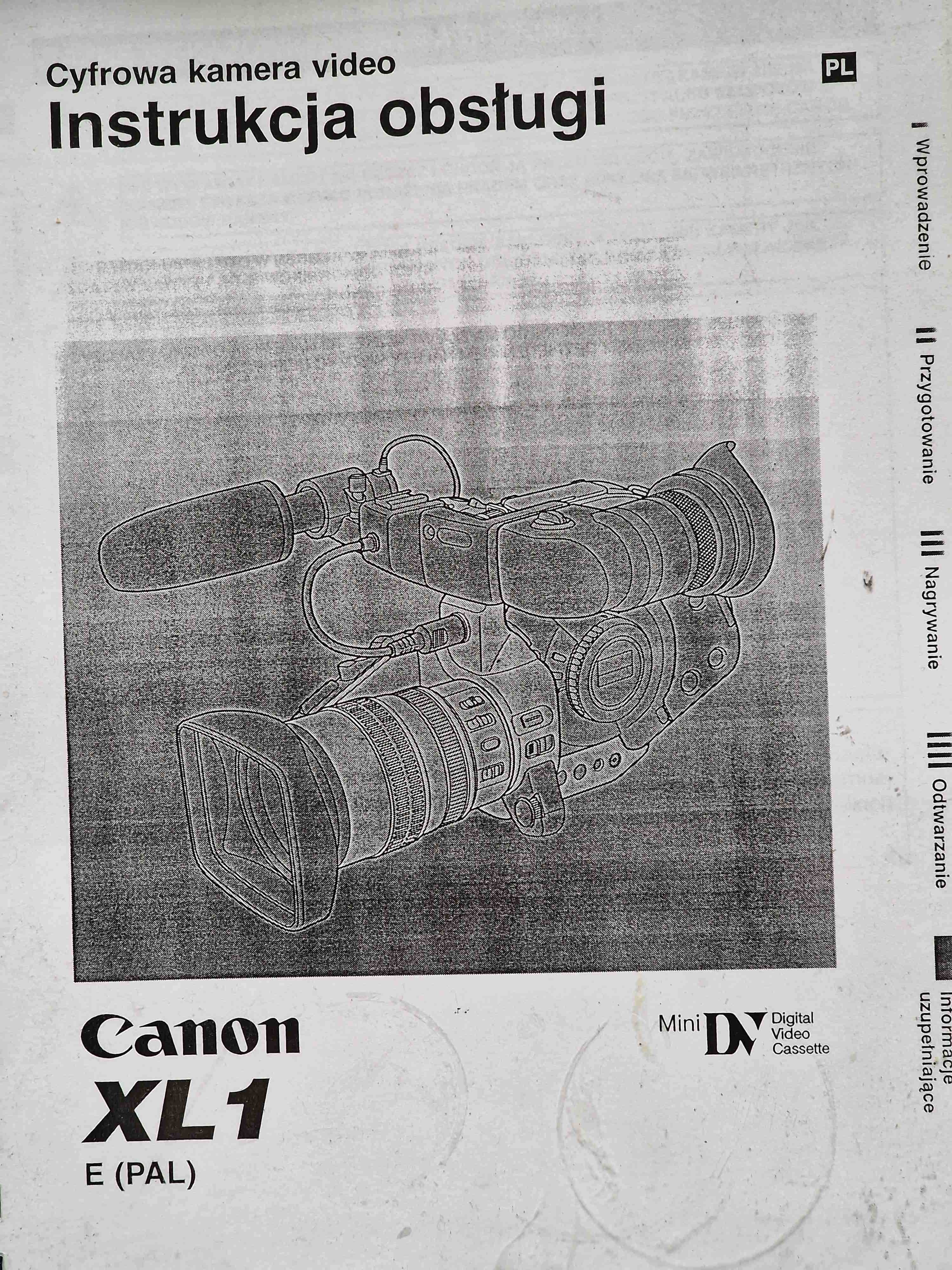Kamera cyfrowa Canon XL-1 z dodatkowym osprzętem.Używana -sprawna