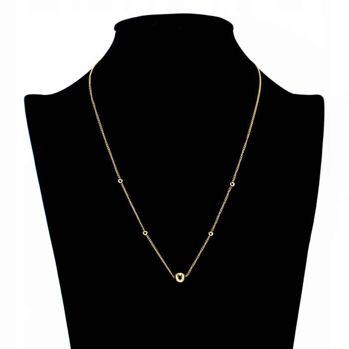 Łańcuszek Kuleczki Większe Mniejsze Złoty Stal 00675
