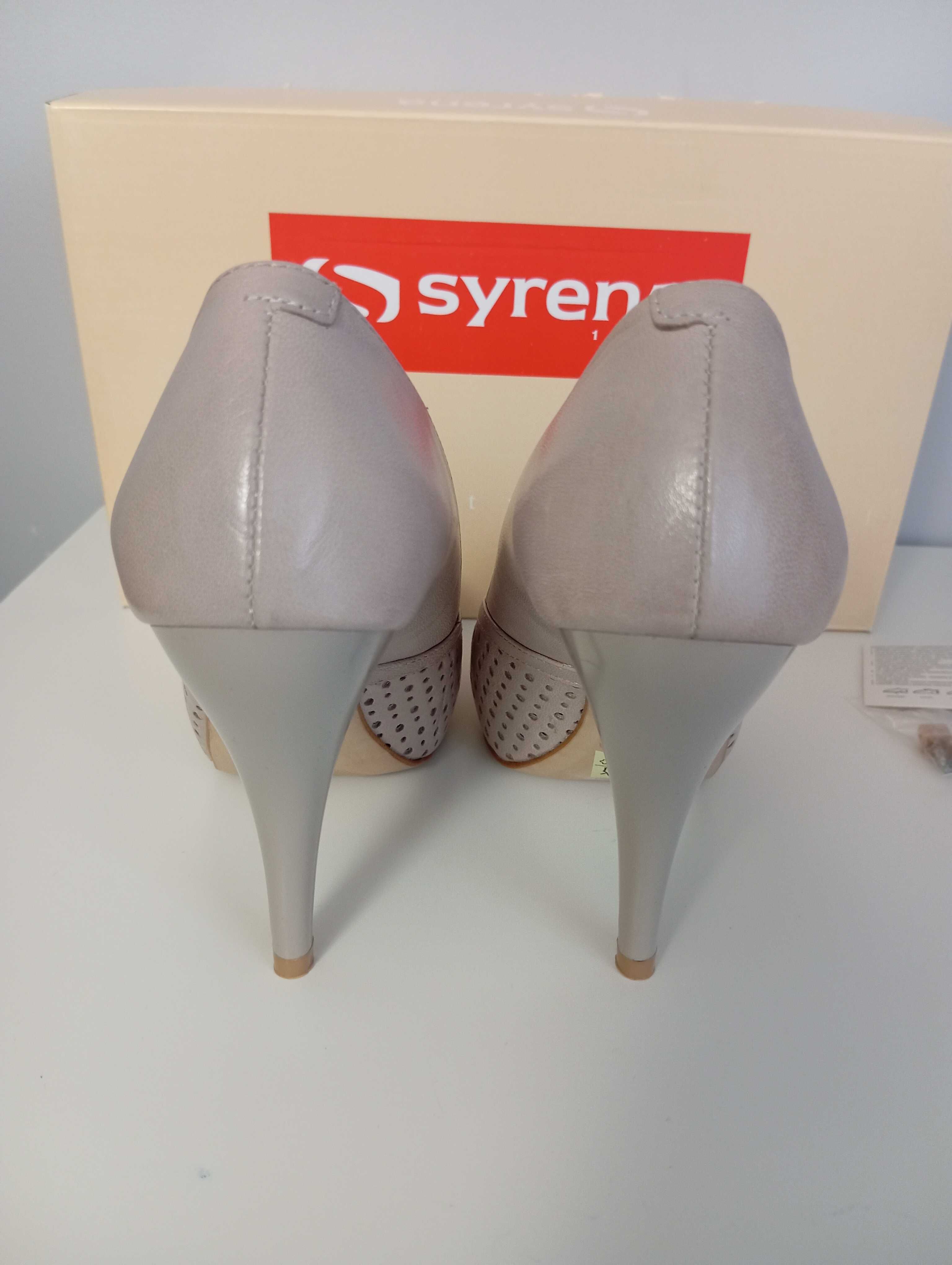 Szpilki damskie buty 37 syrena beżowe jak nowe