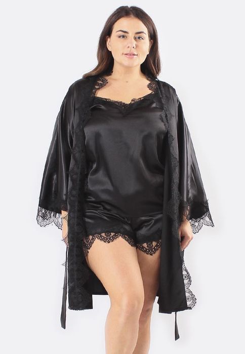 Жіноча піжама майка і шорти з халатом, є великі розміри