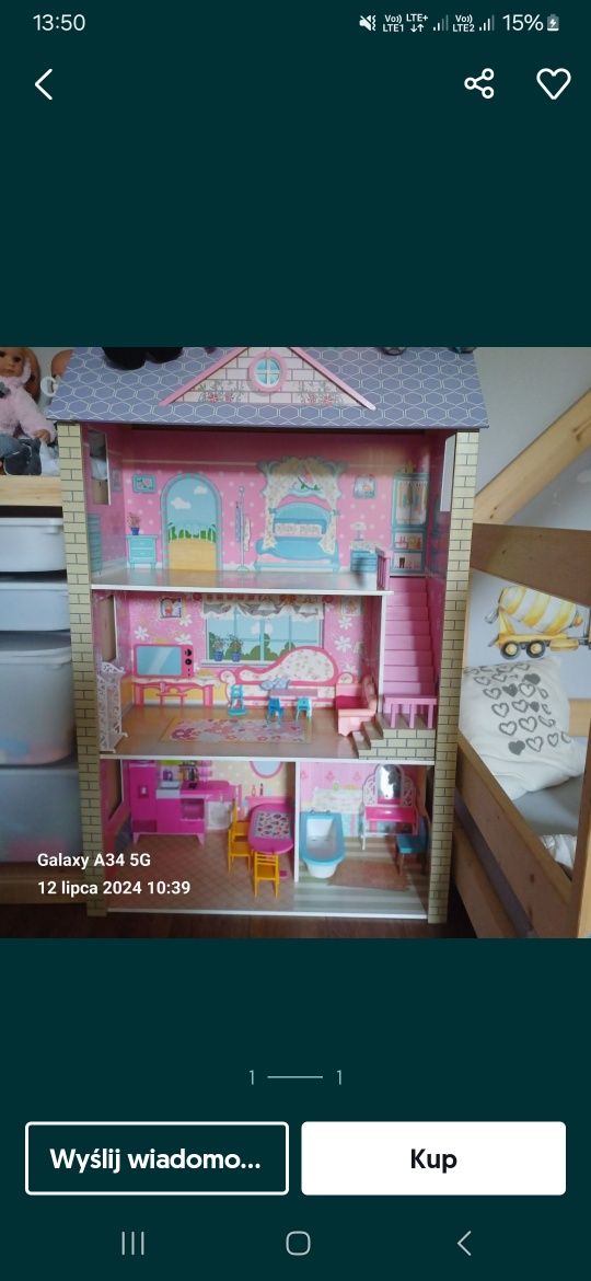 Domek dla lalek Barbie XXL 120 m plus Lalki