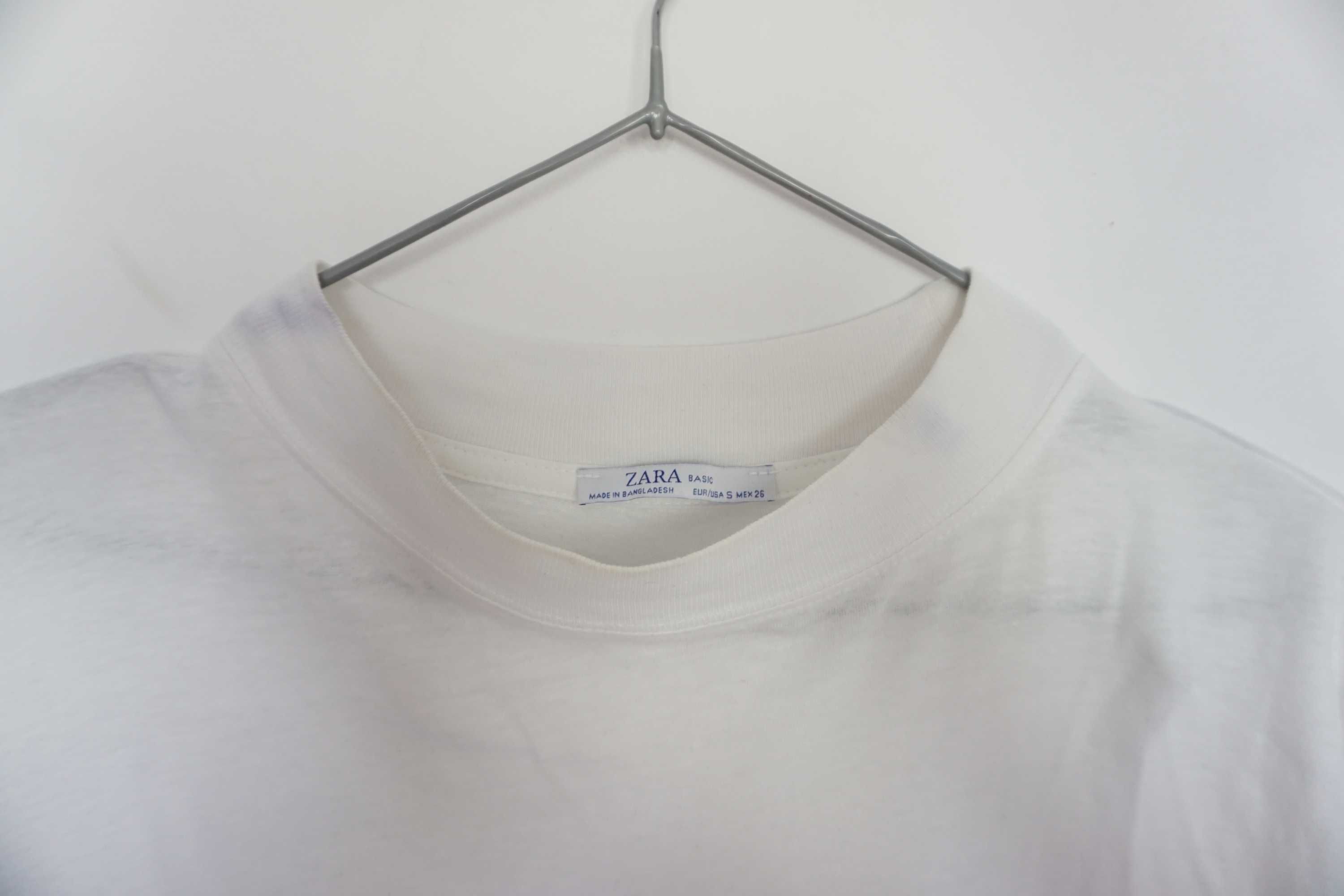 Biała bluzka na krótki rękaw Zara 36/S 34/XS koszulka t-shirt oversize