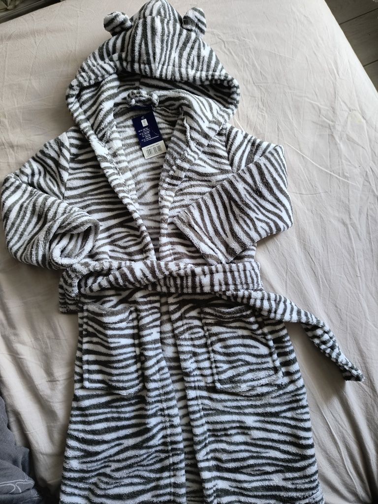 Szlafrok zebra 98/104 cm