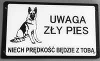 Groźny pies tabliczki ostrzegawcze
