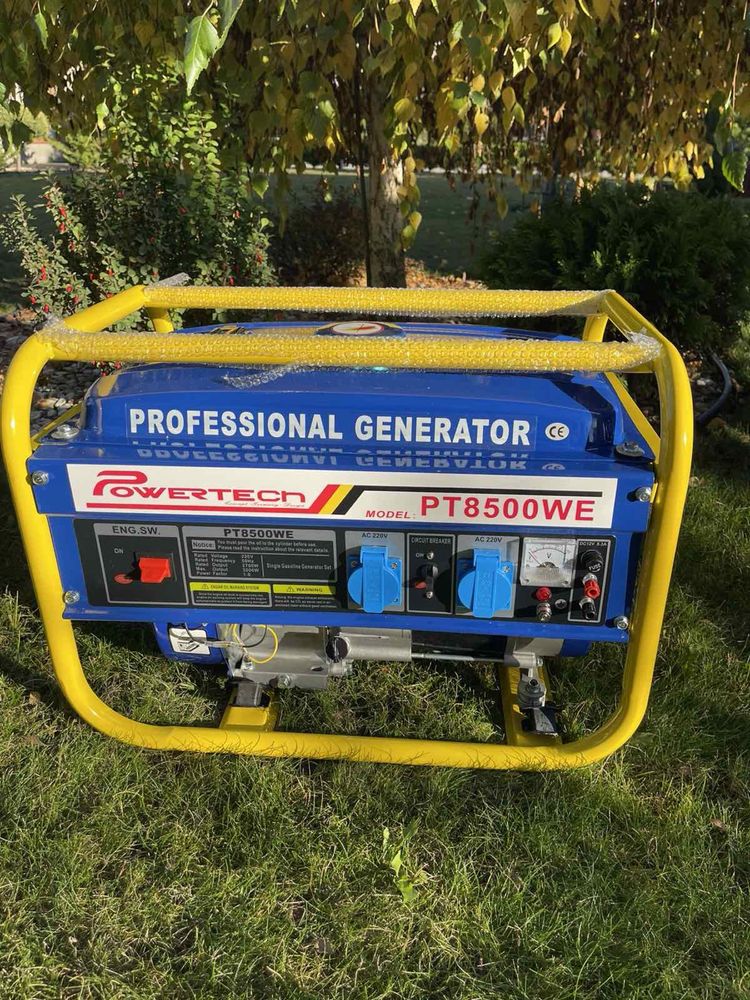 Генератор бензиновый 2.5-3кВт однофазный Powertech PT8500WE