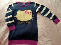 Granatowa tunika, sweterek dla dziewczynki 4-5 lat, rozm. 104-110