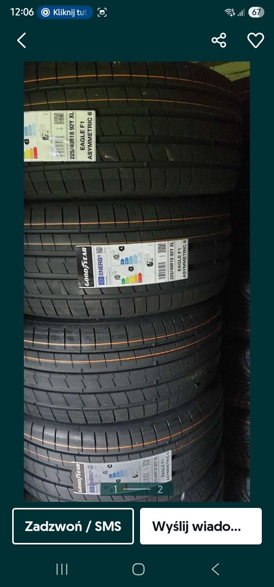 4 Opony letnie 225/40R18 GOODYEAR Eagle F1 Asymmetric 6 RANT DOT 1224