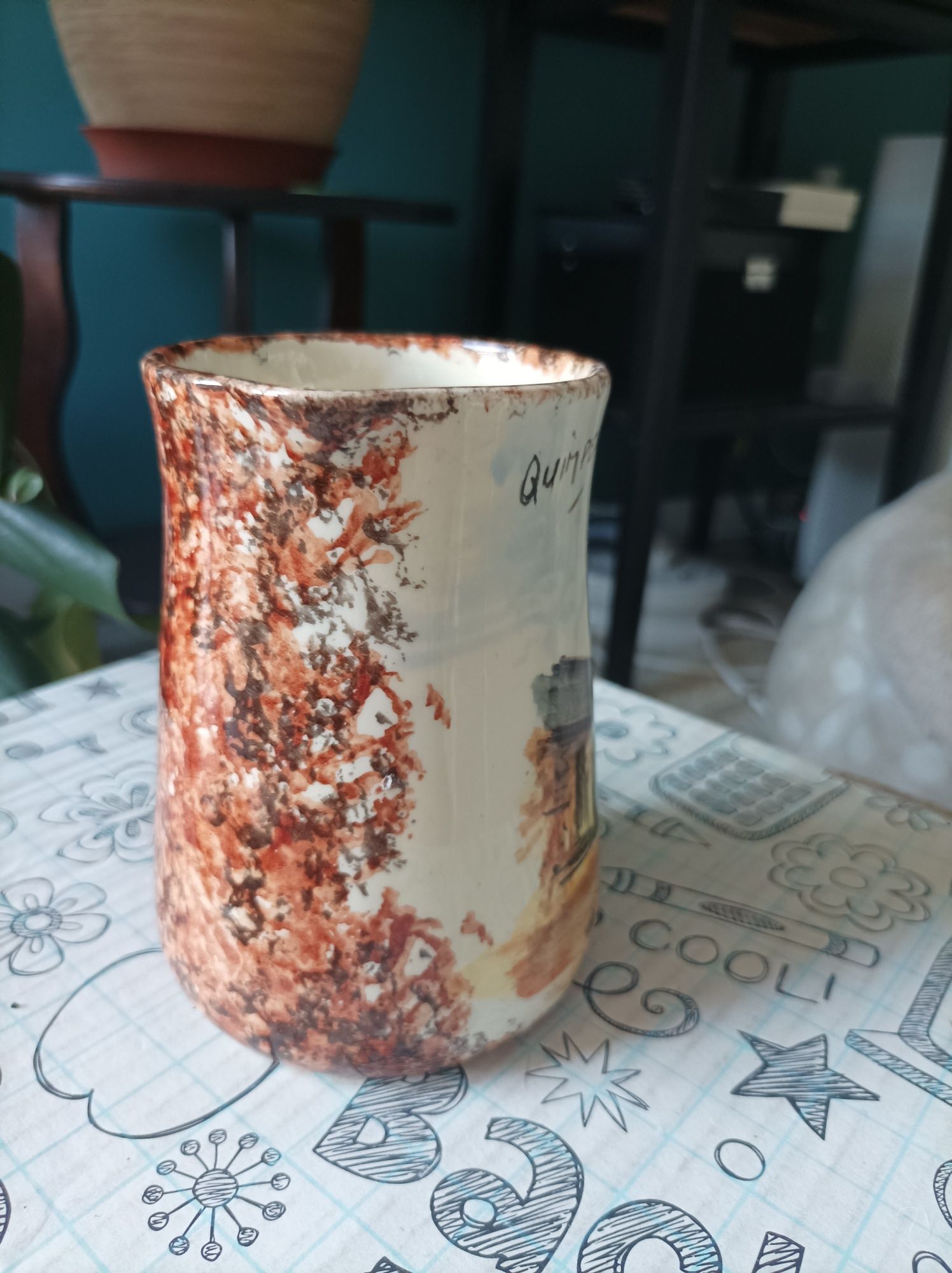 Mlecznik ślicznie zdobiony Quimperle ceramika