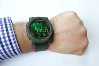 Duży sportowy zegarek wojskowy Synoke elektroniczny zielony army green