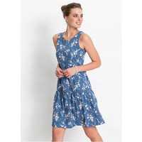 bonprix niebieska casualowa sukienka w kwiaty mini 44-46