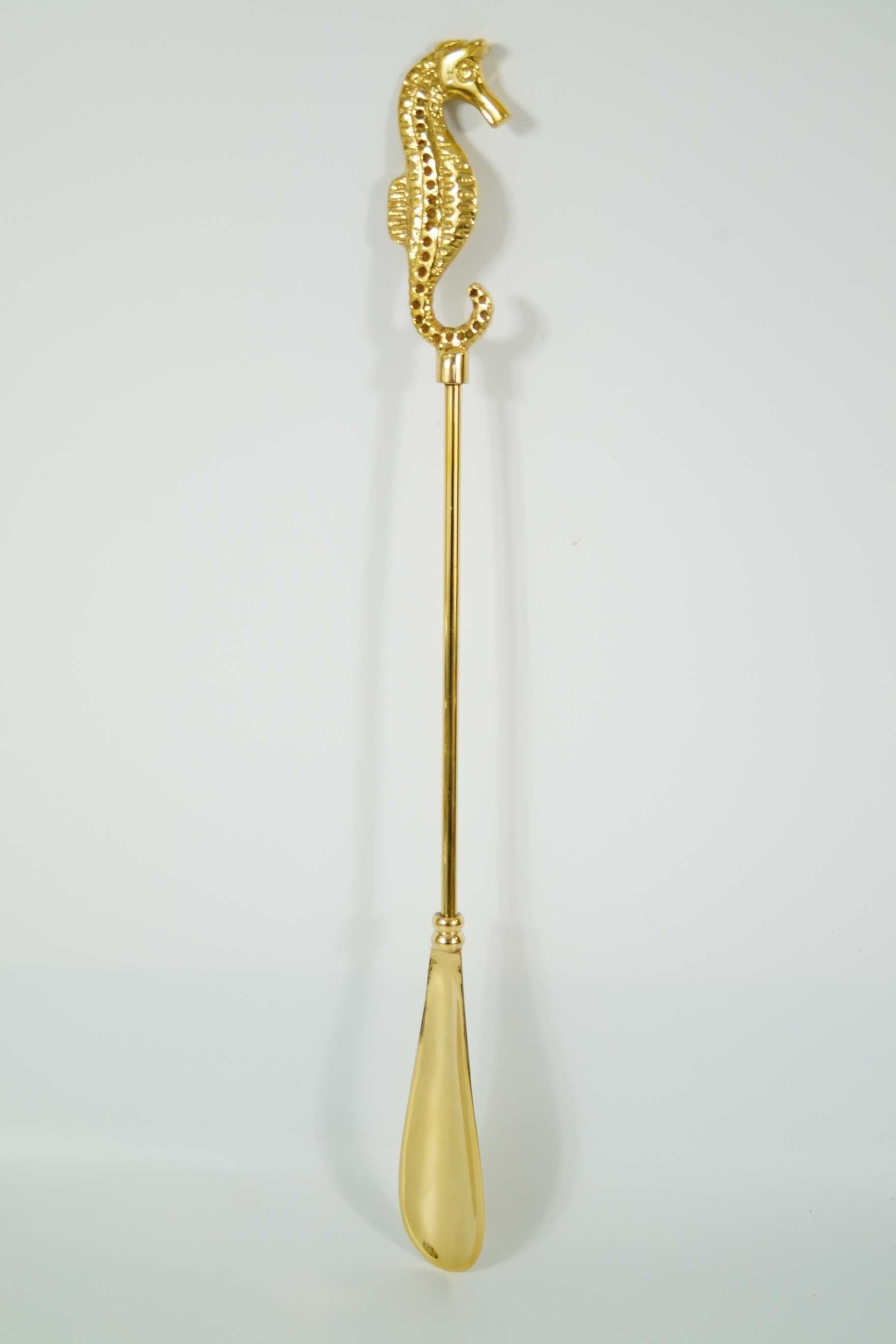 Mosiężna łyżka do zakładania obuwia butów Konik 47 cm masywna