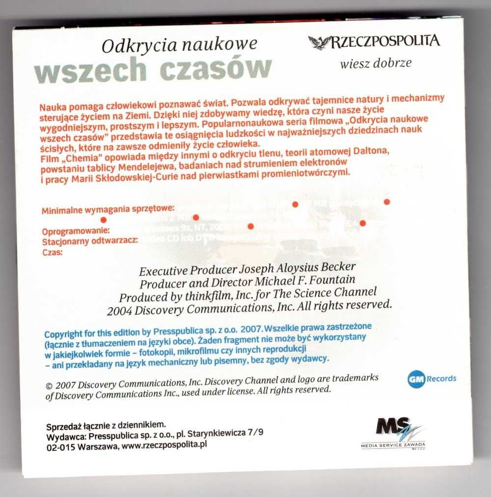 Odkrycia Naukowe Wszech Czasów Chemia (VCD)