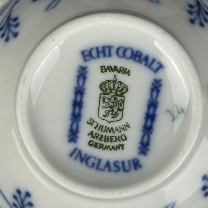 Serwis kawowy wzór słomkowy Echt Cobalt Bavaria Schumann b5/05262