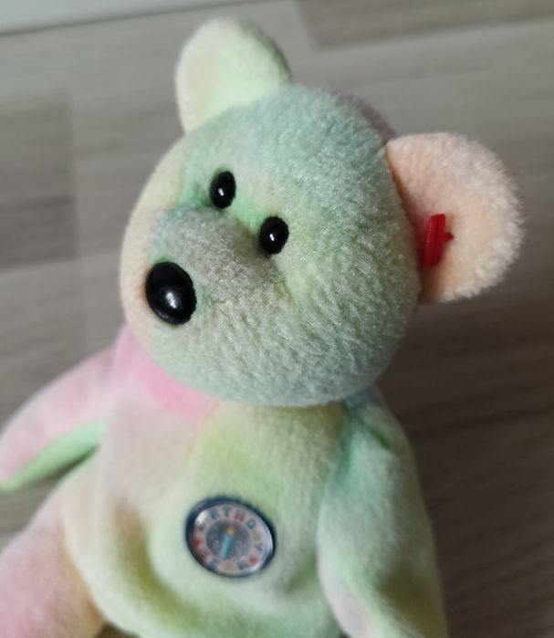 Ty Beanie Babies B.B. Bear 1999 Birthday Bear tęczowy miś maskotka 22c