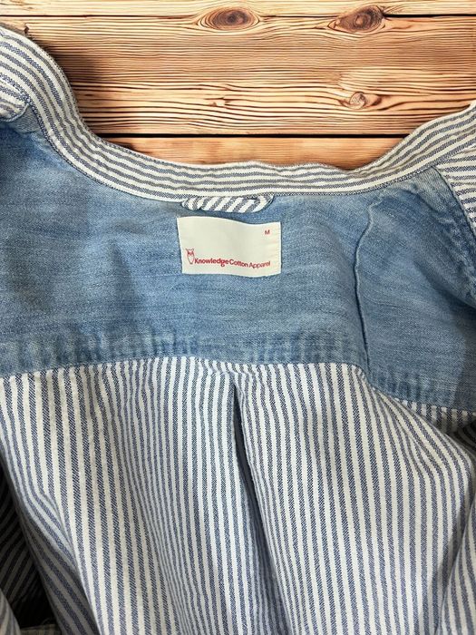 Knowledge Cotton Apparel roz. M męska koszula w paski ze stójką