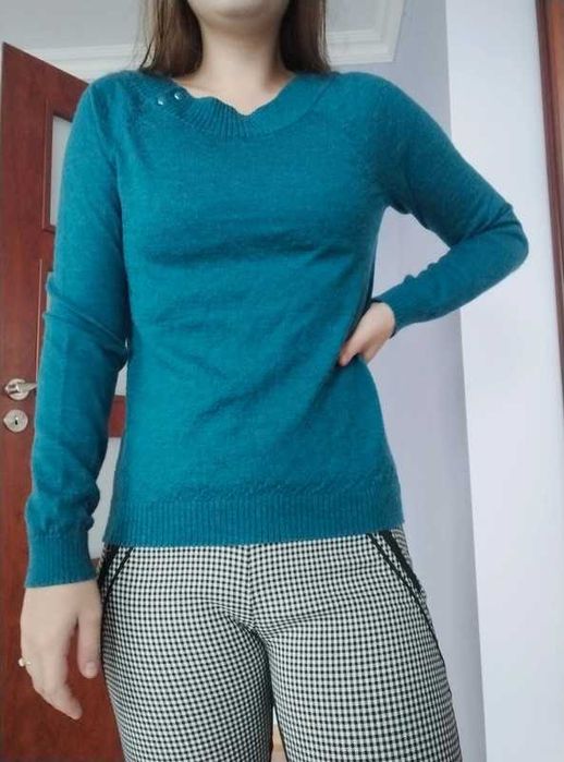 Sweter niebieski merona rozmiar M turkusowy