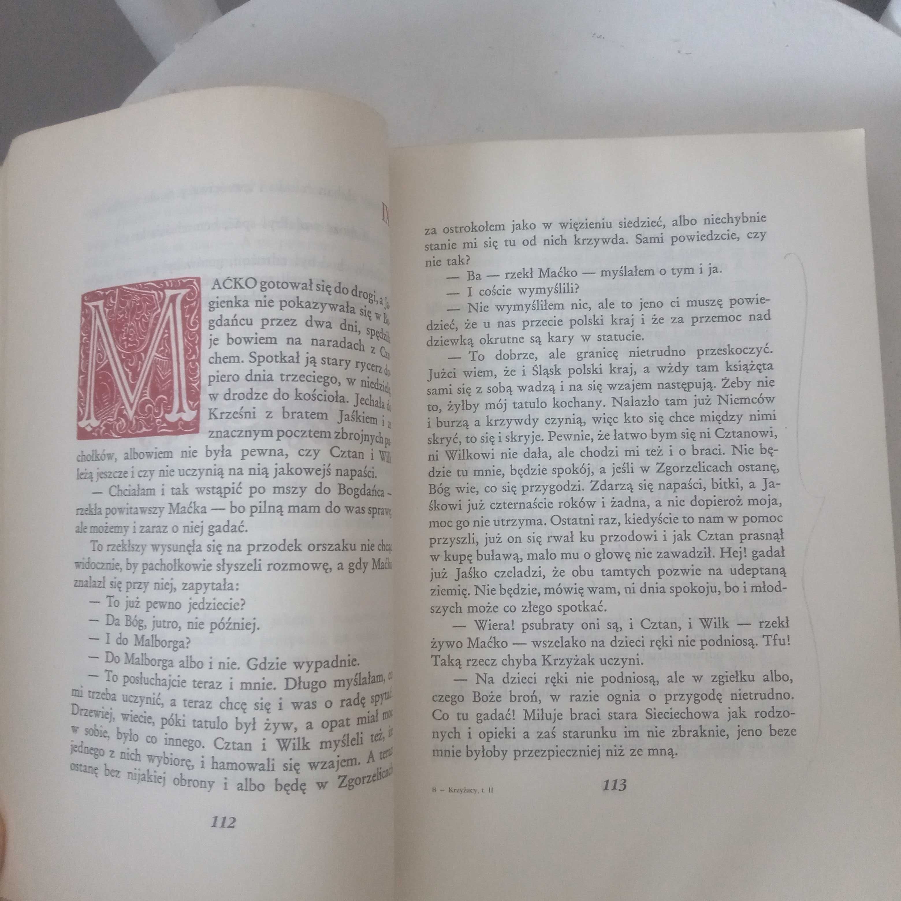 "Krzyżacy" Henryk Sienkiewicz, tom 1 i 2