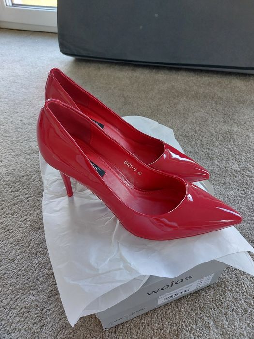 Buty czółenka pantofle Vices nowe 40 czerwone szpilki