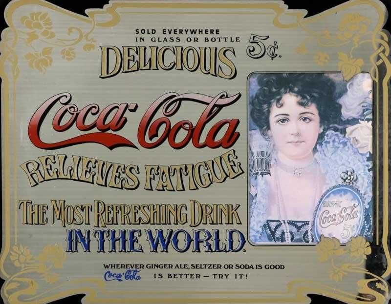 Espelho com Publicidade Coca-Cola