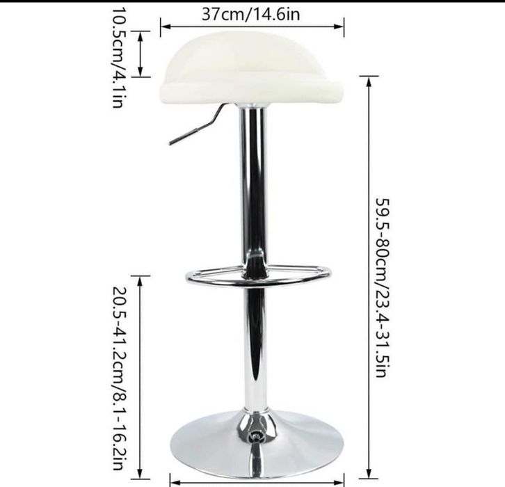 Stołek z półoparciem regulacja wysokości60-80cm, podnóżek,max 135kg