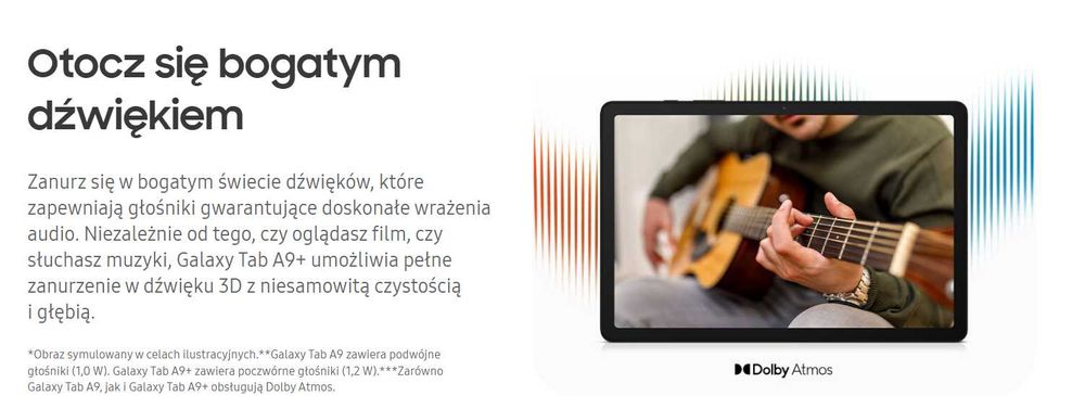 Tablet Samsung Galaxy Tab A9+ (x210) 8GB 256GB Grafitowy NOWY