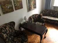 stylowy komplet ludwik: sofa plus dwa fotele damski i męski