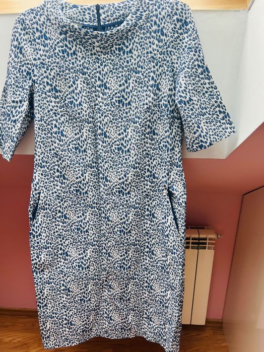 Sukienka midi w panterkę Poza rozmiar 42/XL