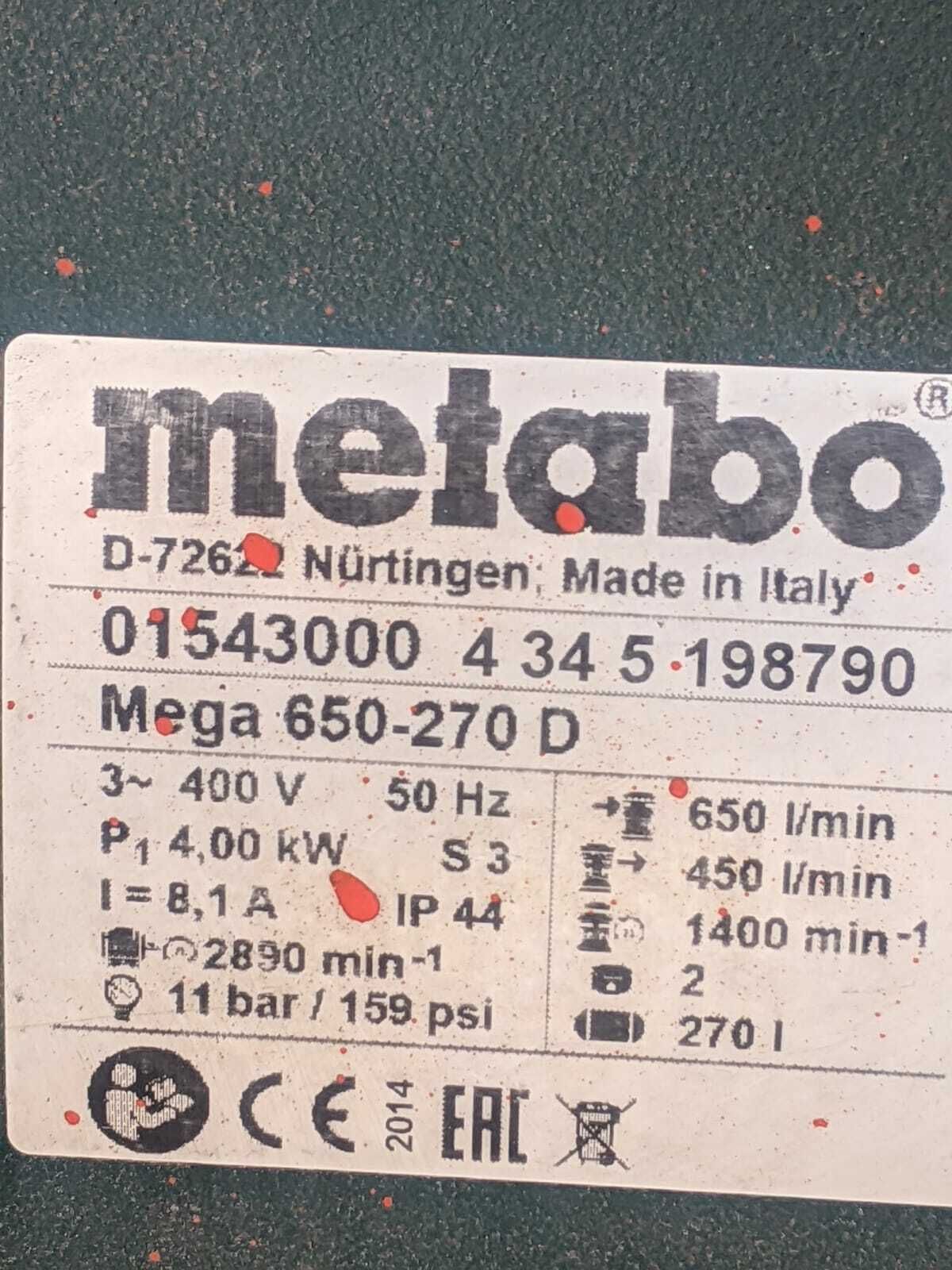 Sprężarka Metabo 3-f 4 kw 11 bar 270 l