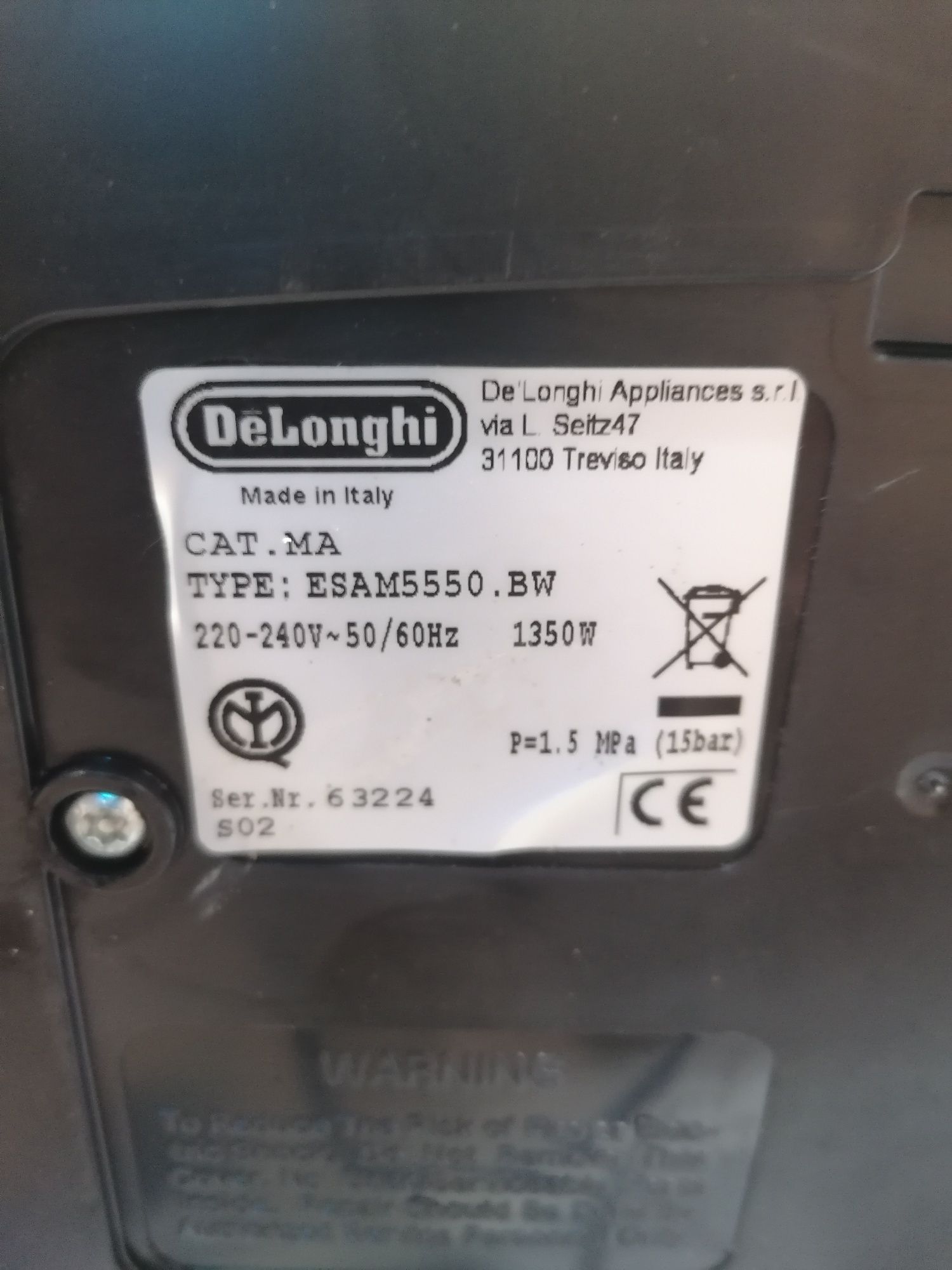 Кавомашина Delonghi Perfecta ESAM 5500