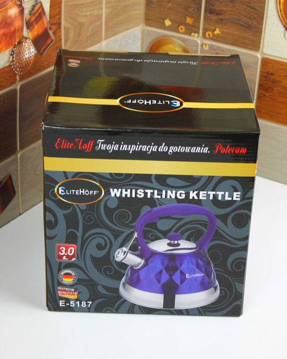 Czajnik 3L z Gwizdkiem – fioletowy, Stal Nierdzewna, Indukcja