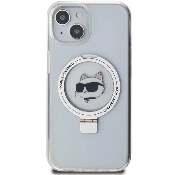 Etui Ochronne Karl Lagerfeld Ring Stand do iPhone 15 - Białe