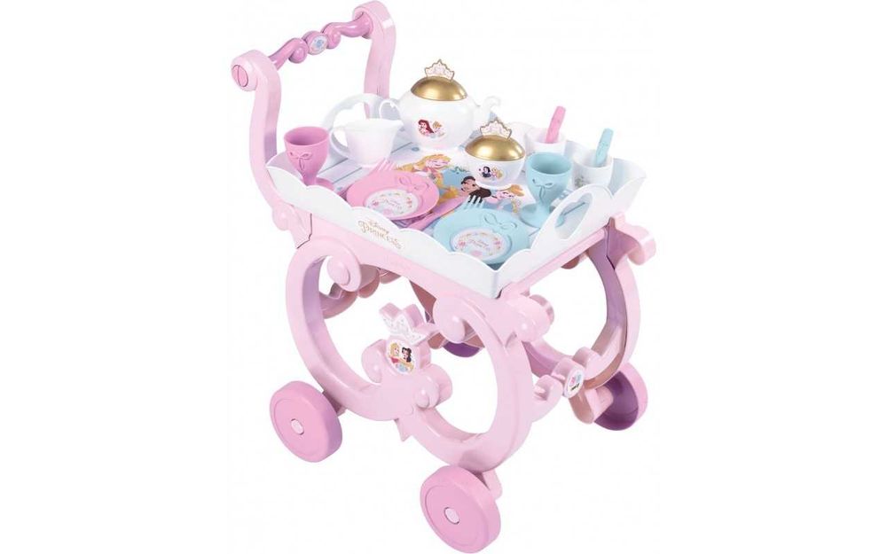 Іграшковий візок Smoby Дісней Принцеси з підносом і посудкою (312502)