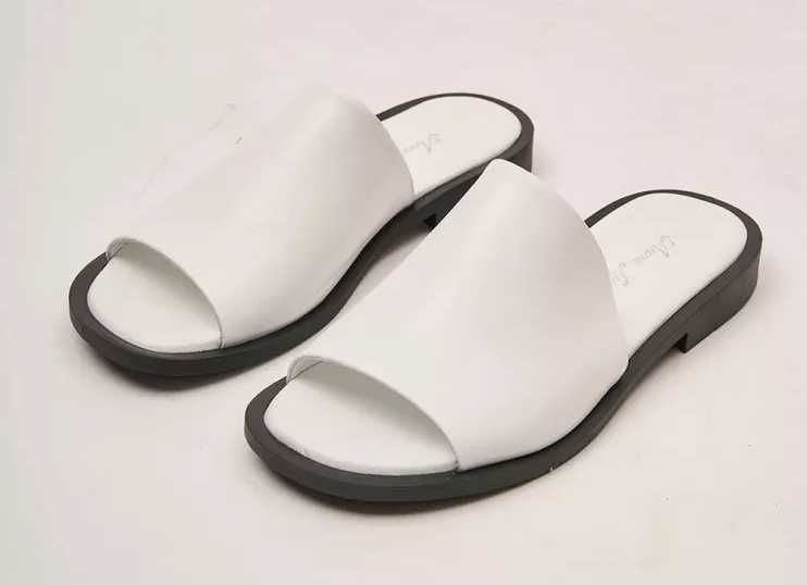 Жіночі шкіряні білі шльопанці Anna Lucci