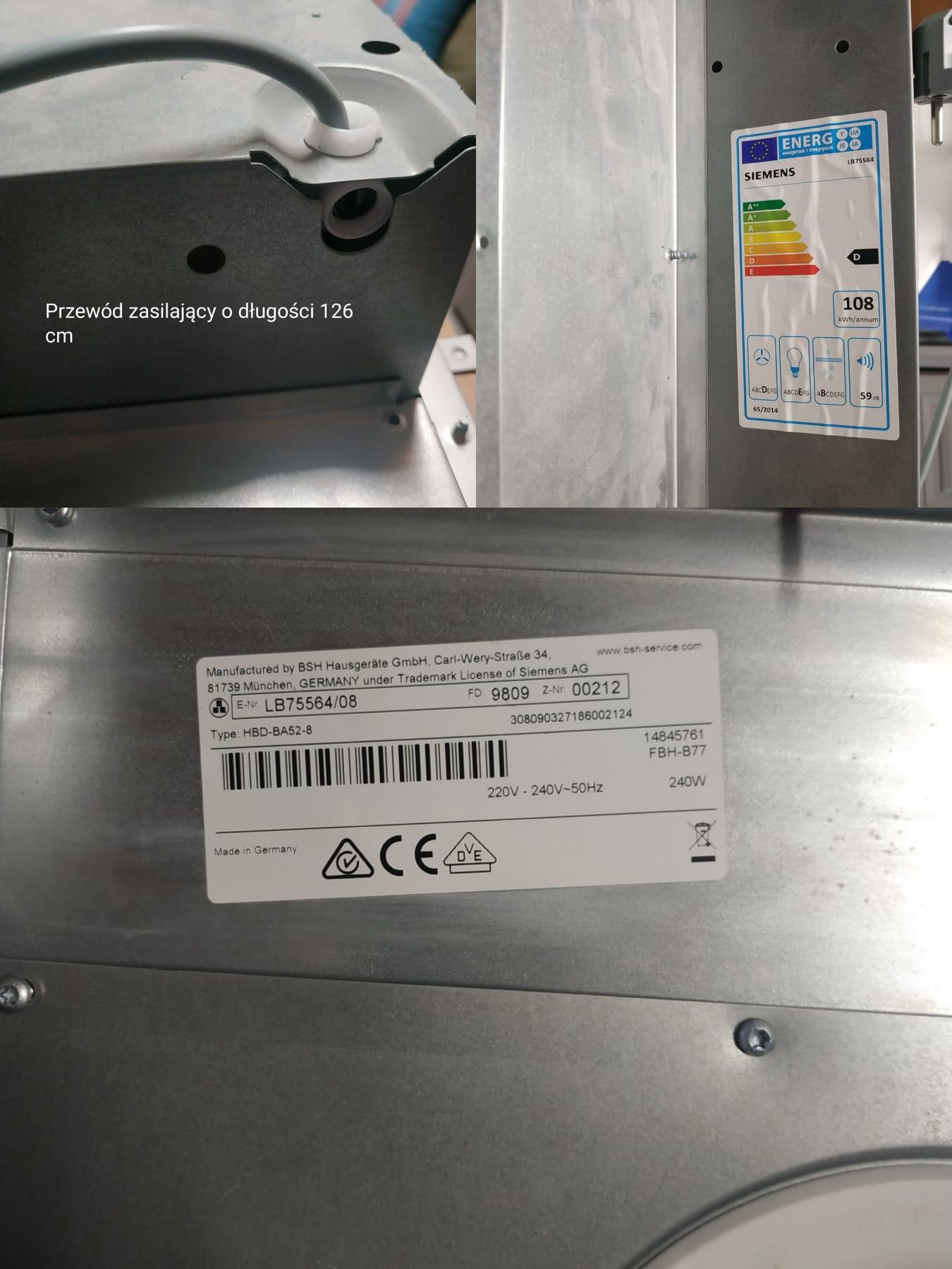 Okap kuchenny Siemens LB75564/08