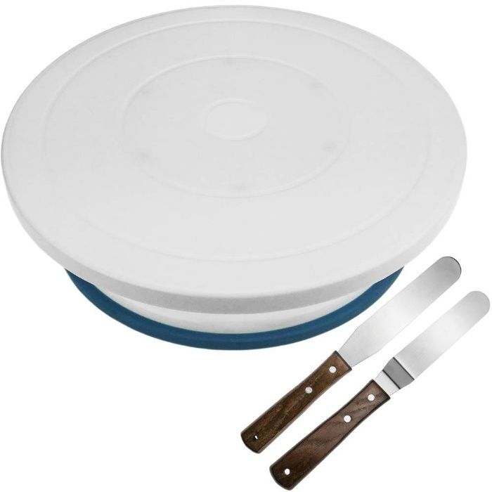 Base rotativa para bolos de 28 cm com 5 espátulas com P/ giratoria