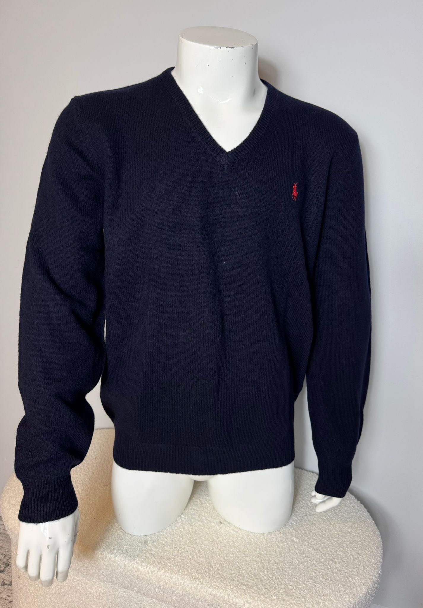 Nowy sweter męskie POLO RALPH LAUREN WEŁNIANY granatowy L