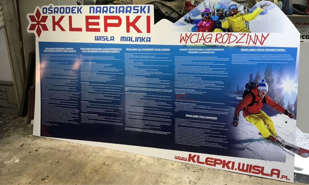 Tablica szyld reklamowy 150x70cm dibond alu z grafiką reklama kaseton