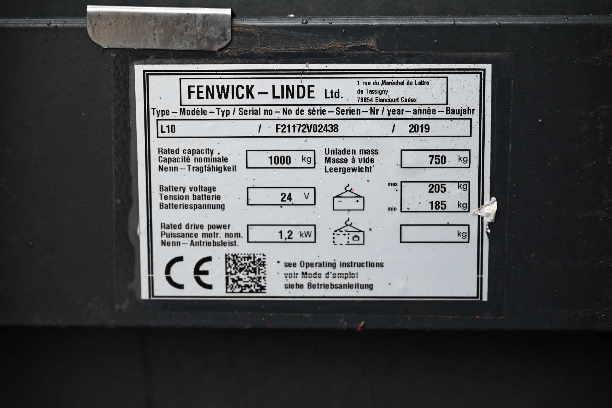 Paleciak elektryczny Linde L10 Triplex 440cm 2019rok 256mth FHP 354