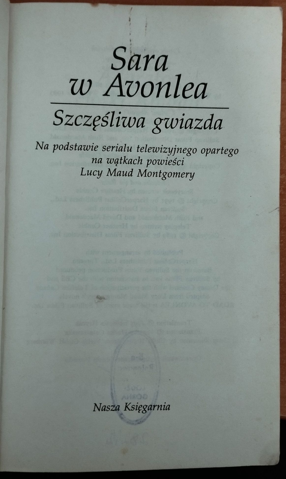 Sara w Avonlea Szczęśliwa Gwiazda L.M. Montgomery