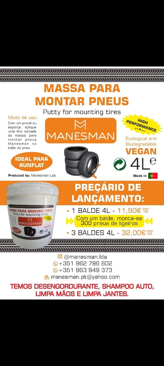 MASSA para montar pneus eco 4,0 Lts