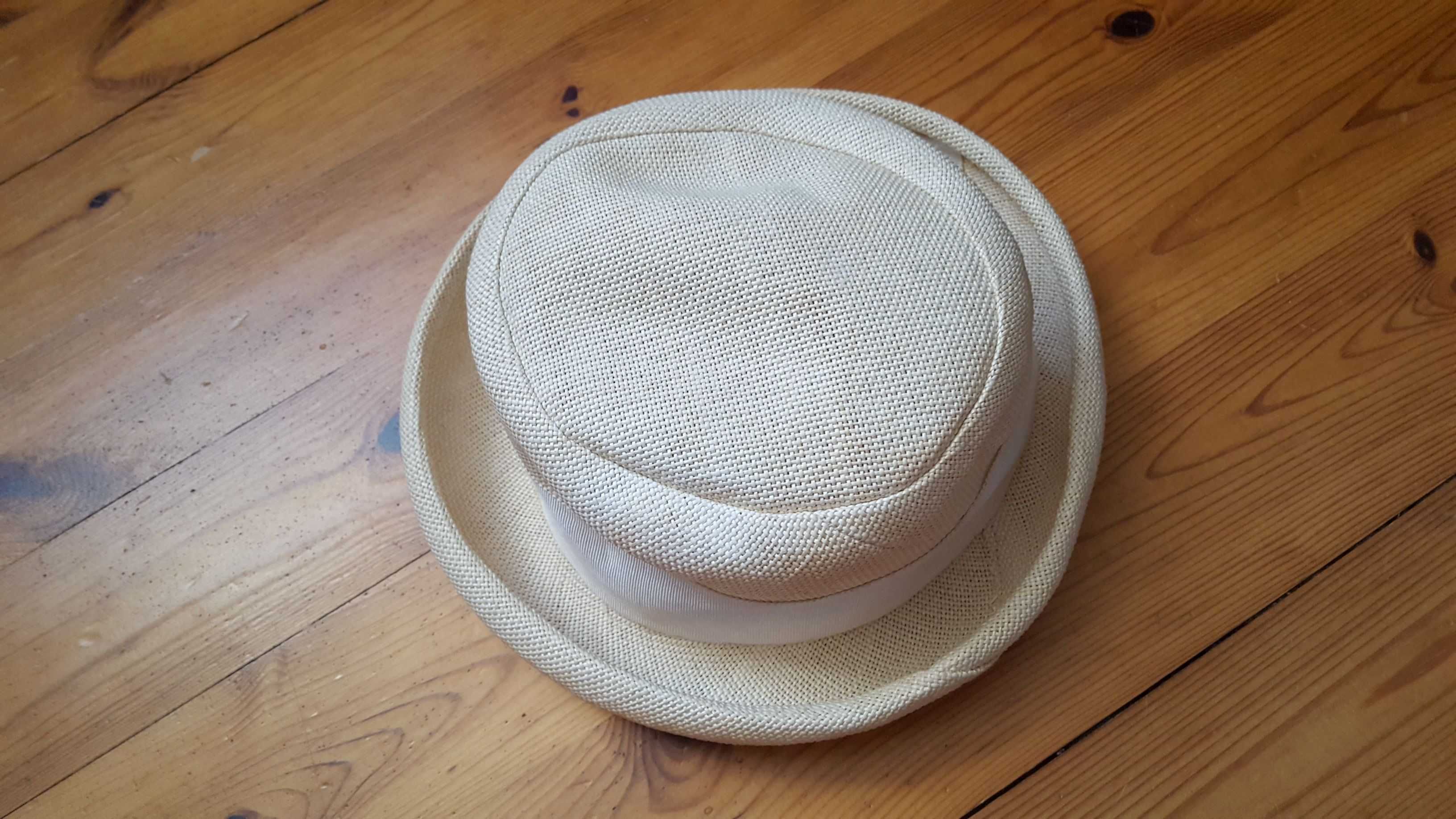 Letni kapelusz ecru obwód 53 cm damski lub męski